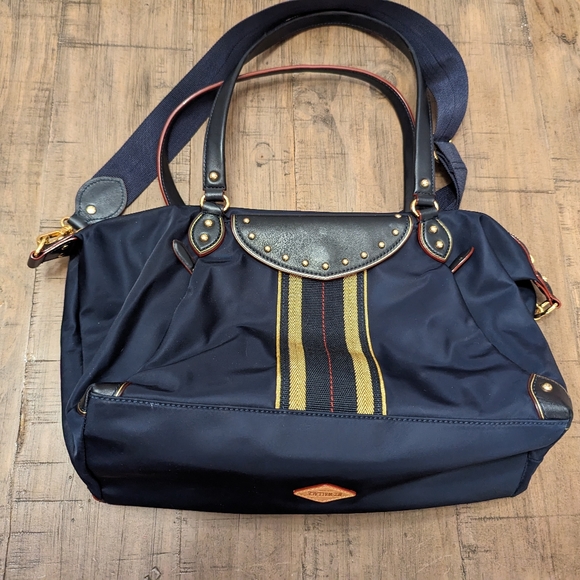 Navy, gold and red nylon MZ Wallace Sloane satchel like new condition - Picture 4 of 8